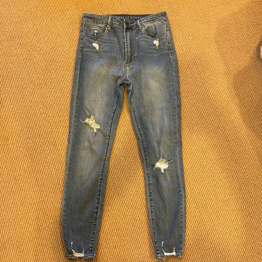Articles of Society light wash blue jeans with rips, size 27
